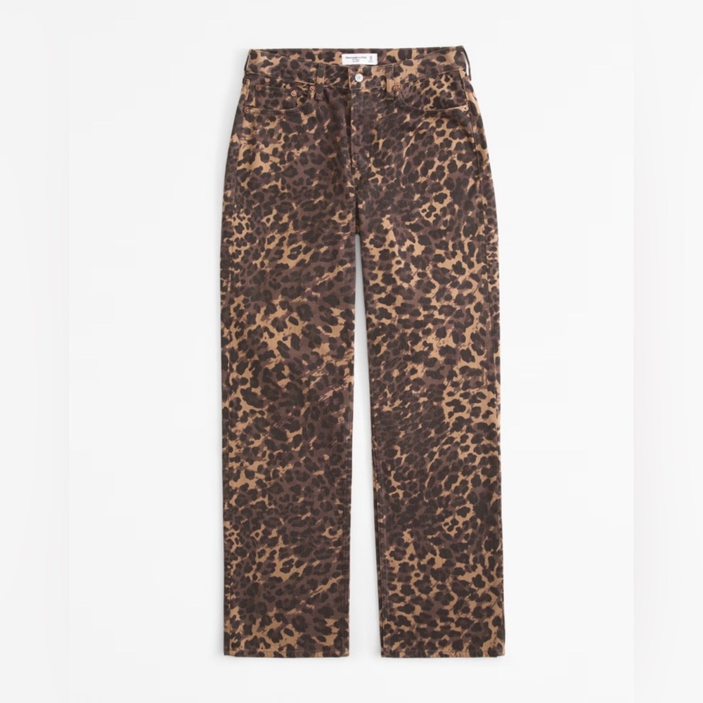 Abercrombie & Fitch Baggy Low Rise Leopard Print Jeans Size:29 - Picture 6 of 10